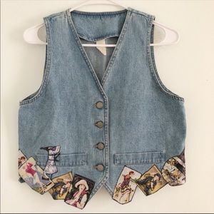 Vintage 90’s Vivaldi Custom Patchwork Denim Vest